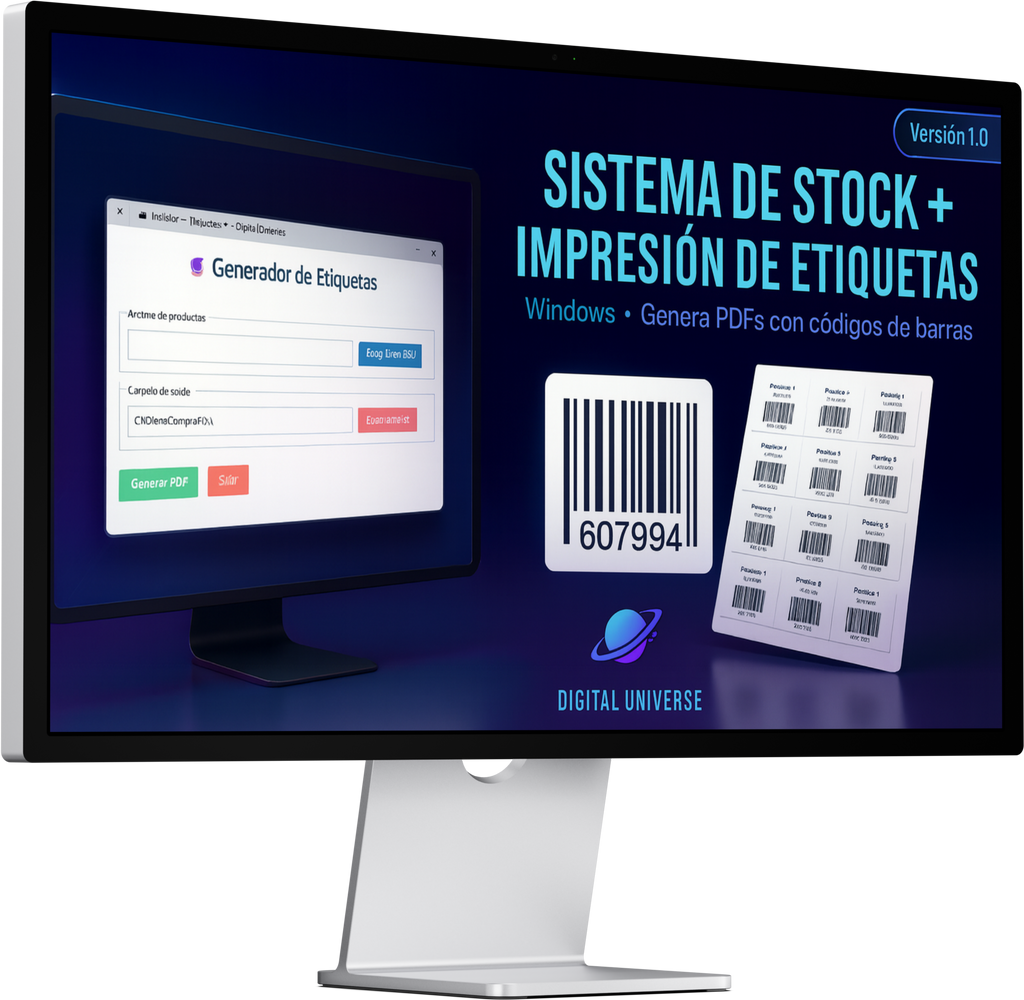 Programas: Control de Stock Pc + Generador Etiquetas con Código Barras