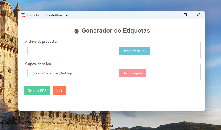 Programa Generador de Etiquetas con Código de Barras