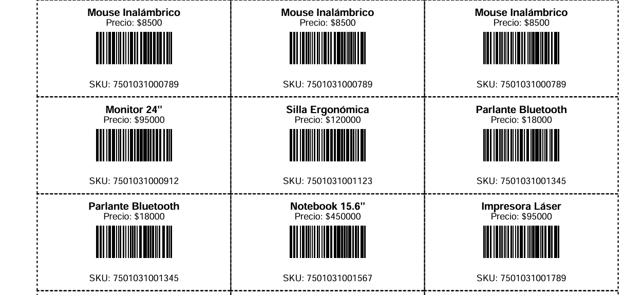 Programa Generador de Etiquetas con Código de Barras
